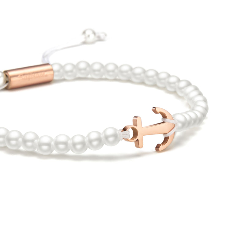 Pearl Rose Anchor Bracelet