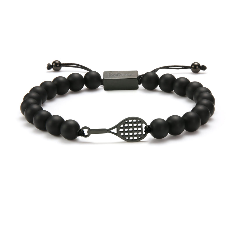 Black Tennis Beaded Bracelet