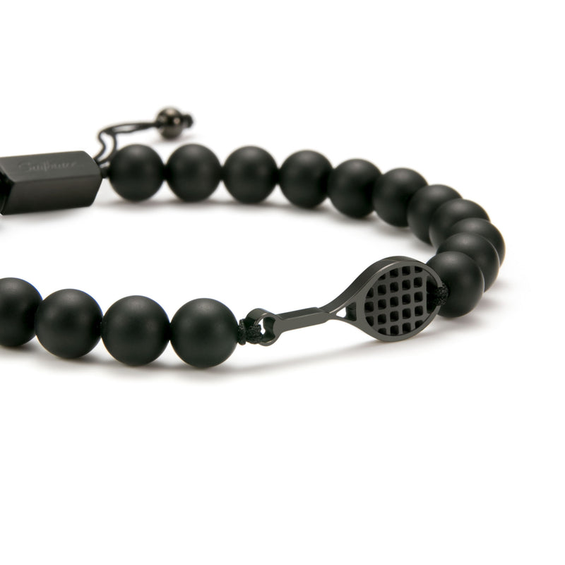 Black Tennis Beaded Bracelet