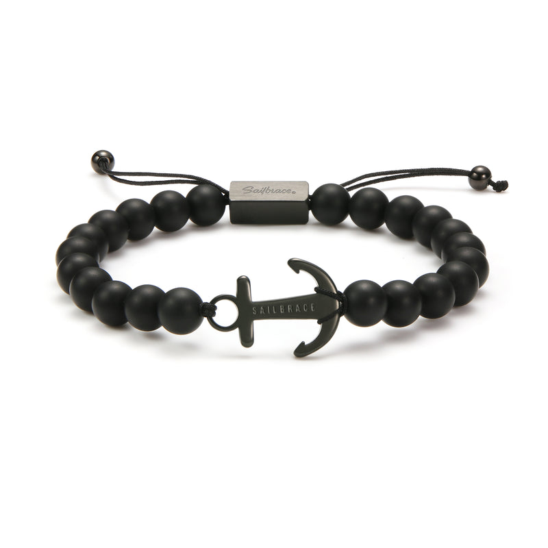 Black Anchor Beaded Bracelet