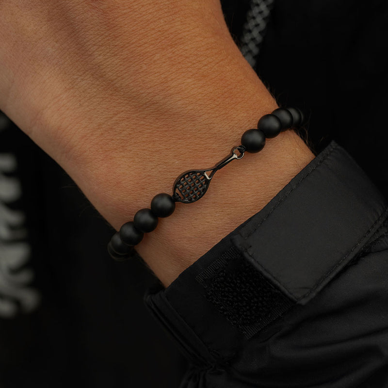 Black Tennis Beaded Bracelet