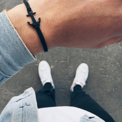 Coal Spaceblack Anchor Bracelet inspiration men